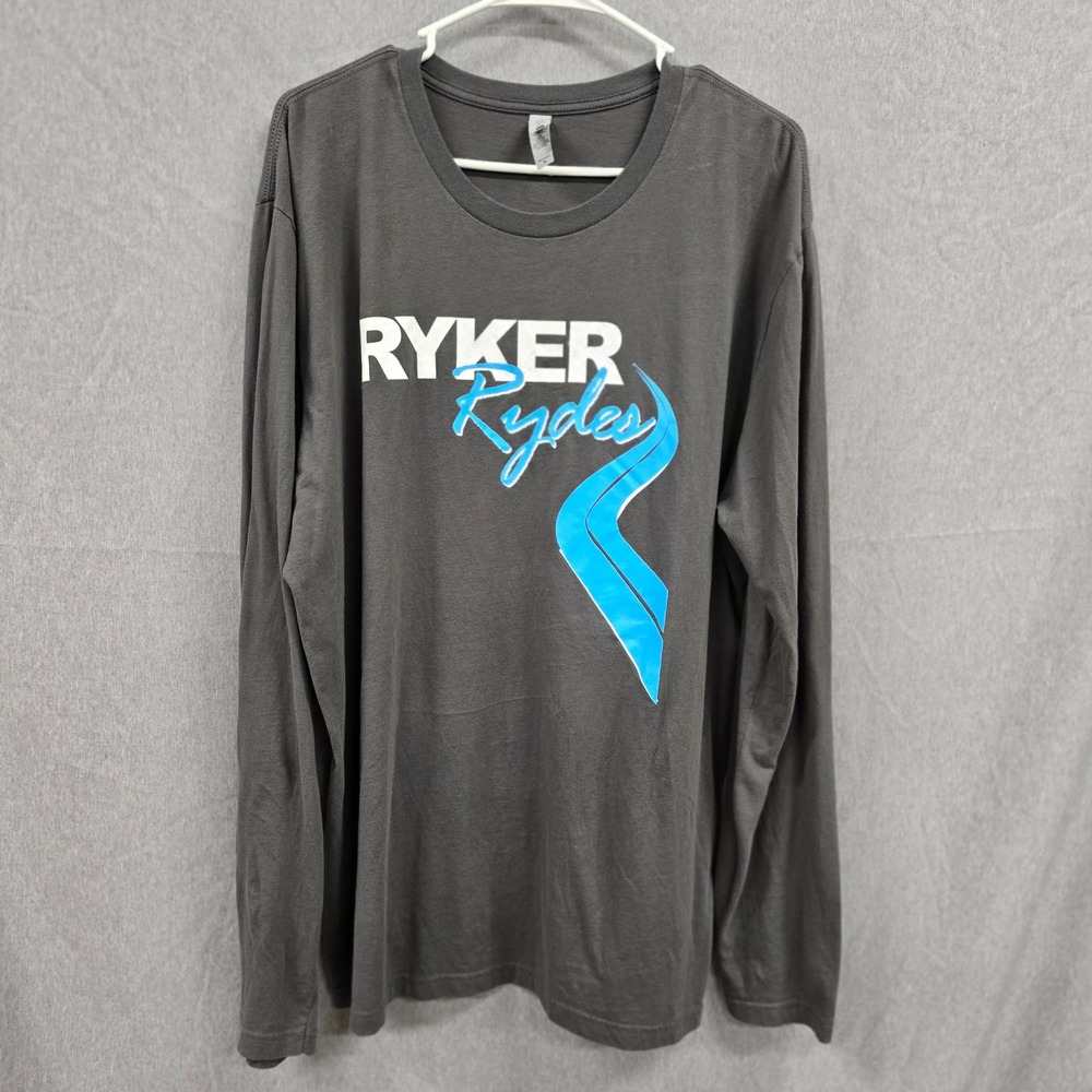 Next Level Ryker Rydes Graphic Long Sleeve T-Shirt Mens XL Charcoal Gray Cotton